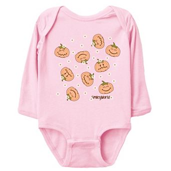 SmileyWorld Pumpkin Collage Daisies - Baby Long Sleeve Bodysuit