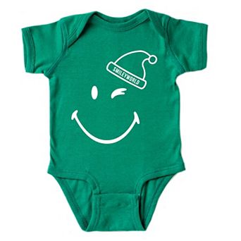 SmileyWorld Santa Hat Outline - Baby Short Sleeve Graphic Bodysuit