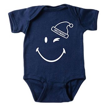 SmileyWorld Santa Hat Outline - Baby Short Sleeve Graphic Bodysuit