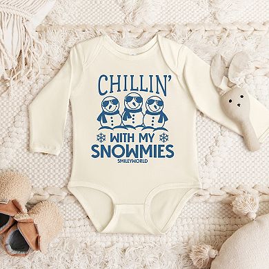 SmileyWorld Chillin' With My Snowmies - Baby Long Sleeve Bodysuit