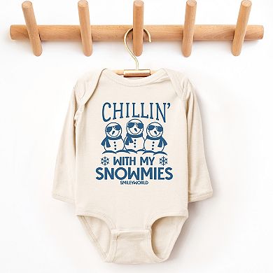 SmileyWorld Chillin' With My Snowmies - Baby Long Sleeve Bodysuit