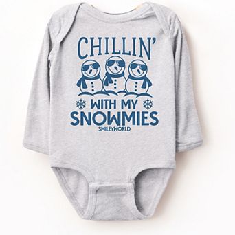 SmileyWorld Chillin' With My Snowmies - Baby Long Sleeve Bodysuit