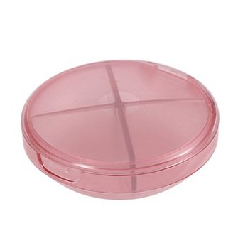 Durable 4 Grids Circular Single-Layer Pill Case for Travel 1 pc