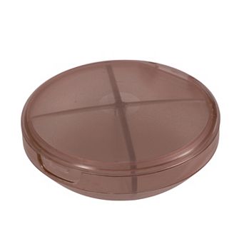 Durable 4 Grids Circular Single-Layer Pill Case for Travel 1 pc