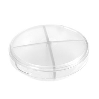 Durable 4 Grids Circular Single-Layer Pill Case for Travel 1 pc
