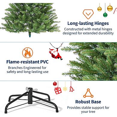 7.5Ft PVC Christmas Tree - Dual-Color LEDs, Easy Setup, Indoor/Outdoor