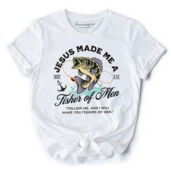 Fisher of Men Christian T-Shirt, Matthew 4:19 Bible Verse Fisherman Tee