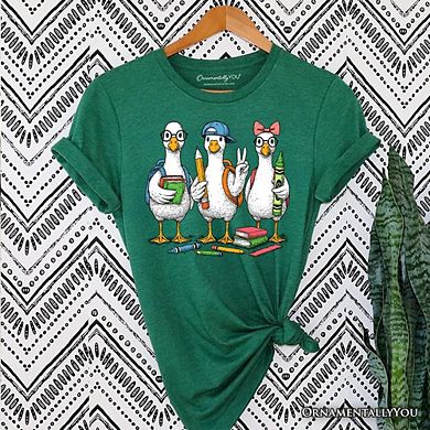 Goose Back to School T-Shirt, Cute Teacher Student Classroom Tee