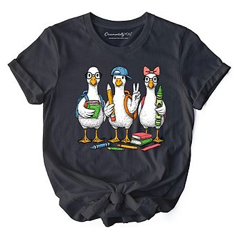 Goose Back to School T-Shirt, Cute Teacher Student Classroom Tee