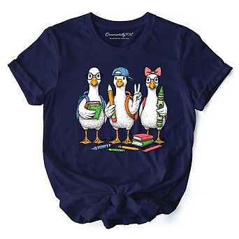Goose Back to School T-Shirt, Cute Teacher Student Classroom Tee