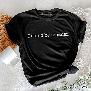 I Could Be Meaner T-Shirt, Sarcastic Quote Minimalist Tee