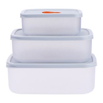 3 Pack Plastic Meal Prep Food Storage Containers with Lids, Reusable Stackable Lunch Box Rectangle
