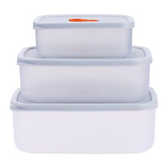 3 Pack Plastic Meal Prep Food Storage Containers with Lids, Reusable Stackable Lunch Box Rectangle