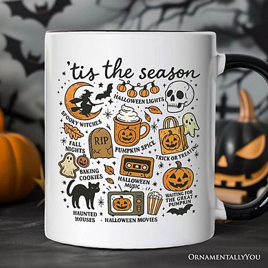 Tis the Season Retro Spooky Halloween Mug, Autumn Vibes Essentials Gift