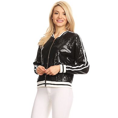 Women's Long Sleeve Sequin Jacket
