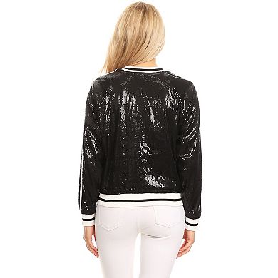 Women's Long Sleeve Sequin Jacket