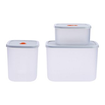 3 Pack Plastic Meal Prep Food Storage Containers with Lids, Reusable Stackable Lunch Box Square