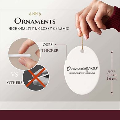 Galveston Cultural Ceramic Ornament, Texas Coastal Christmas Gift (Oval)