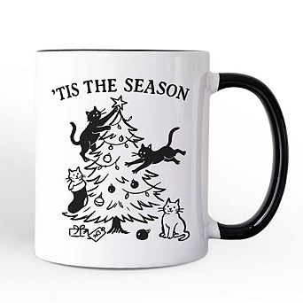 Christmas Tree Killer Cats Mug, Tis the Season Funny Holiday Gift