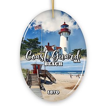 Coast Guard Heritage Christmas Ornament, Massachusetts Souvenir and Gift (Oval)