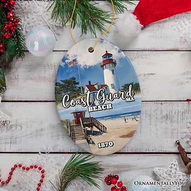Coast Guard Heritage Christmas Ornament, Massachusetts Souvenir and Gift (Oval)