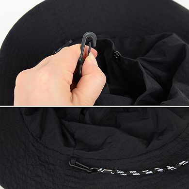 Water-Resistant Packable Bucket Hat with Adjustable Chin Strap Quick-Dry Fabric