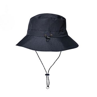 Water-Resistant Packable Bucket Hat with Adjustable Chin Strap Quick-Dry Fabric