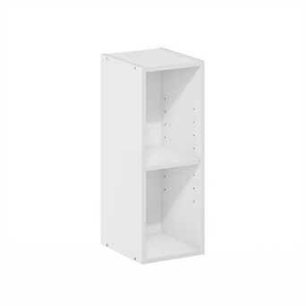 Furinno 9" x 8" x 21" Space-saving Storage Shelf 2 tier Bookcase, White