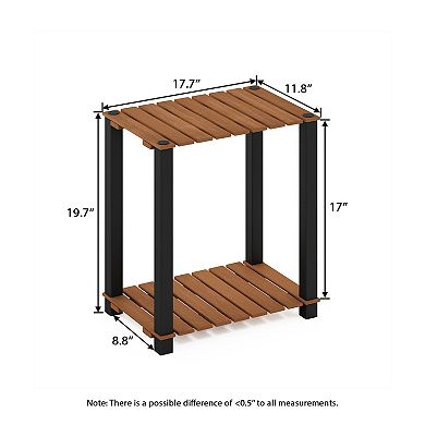 Furinno 17.7" x 11.8" x 19.7" 2-Tier Patio Display Shelf Plant Stand