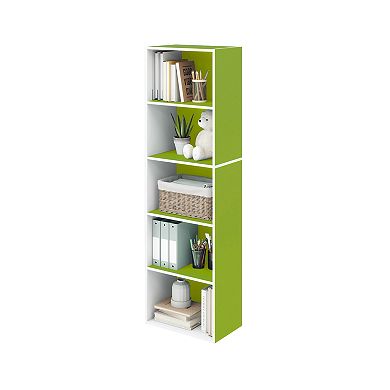 Furinno 5-Tier 52" Engineered Wood Bookcase, Storage Bookshelf for Study Office