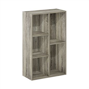 Furinno 5-Cube 31.5" Wooden Reversible Open Bookcase for Office, Living Room