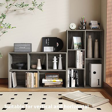 Furinno 5-Cube 31.5" Wooden Reversible Open Bookcase for Office, Living Room