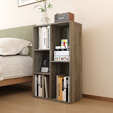 Furinno 5-Cube 31.5" Wooden Reversible Open Bookcase for Office, Living Room