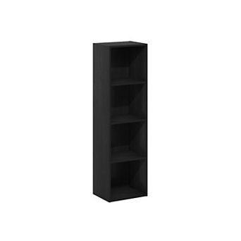 Furinno 9" x 12" x 42" Storage Shelf 4 tier Cube Bookcase, Black