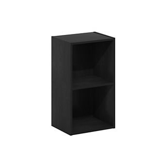 Furinno 9" x 12" x 21" Storage Shelf 2 tier Cube Bookcase, Black