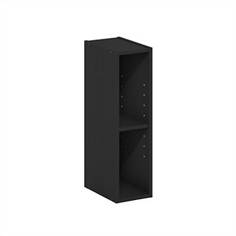 Furinno 9" x 6" x 21" Space-saving Storage Shelf 2 tier Bookcase, Black