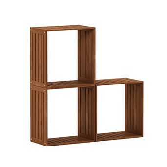 Furinno Set of 3 Planter Stand, Solid Meranti Hardwood with Teak-Oil Finish, Natural