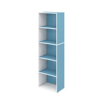 Furinno 5 tier 52" Engineered Wood Bookcase, Storage Bookshelf for Study Office