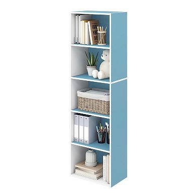 Furinno 5-Tier 52" Engineered Wood Bookcase, Storage Bookshelf for Study Office