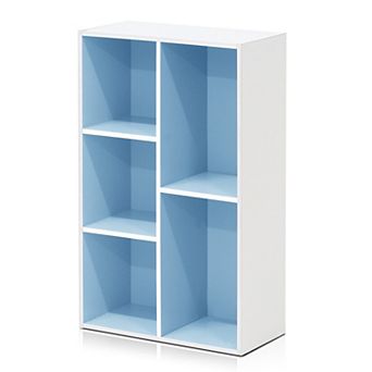 Furinno 5-Cube 31.5" Wooden Reversible Open Bookcase for Office, Living Room