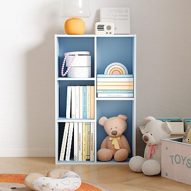Furinno 5-Cube 31.5" Wooden Reversible Open Bookcase for Office, Living Room