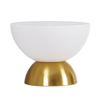 Lamina 5" Double Dome Dimmable LED Table Lamp with Gold Brass Accent