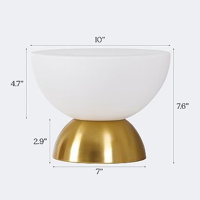 Lamina 5" Double Dome Dimmable LED Table Lamp with Gold Brass Accent