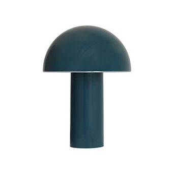 Celia 10" Mushroom Portable LED Teal Table Lamp, 3-Way Dimming and Rechargeable