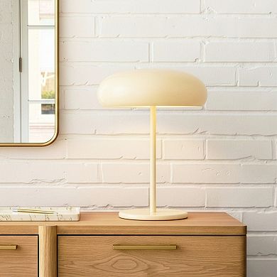 Ayla 15" Dimmable LED Table Lamp in Yellow Beige Finish
