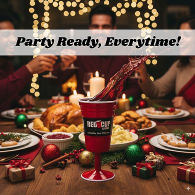 Reusable 14oz Red Wine Glasses Durable, Heavy-Duty Flutes for Parties & Gifting