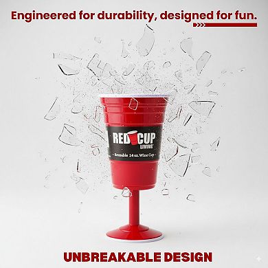 Reusable 14oz Red Wine Glasses Durable, Heavy-Duty Flutes for Parties & Gifting