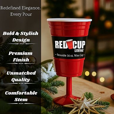 Reusable 14oz Red Wine Glasses Durable, Heavy-Duty Flutes for Parties & Gifting