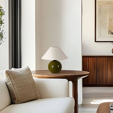 Fiona 11" LED Table Lamp with Round Ceramic Base