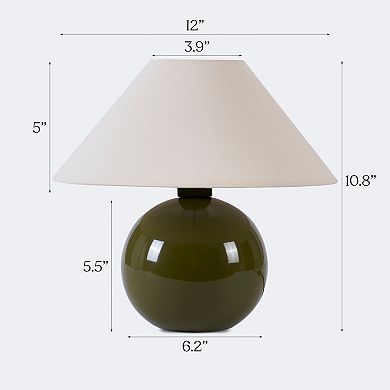 Fiona 11" LED Table Lamp with Round Ceramic Base